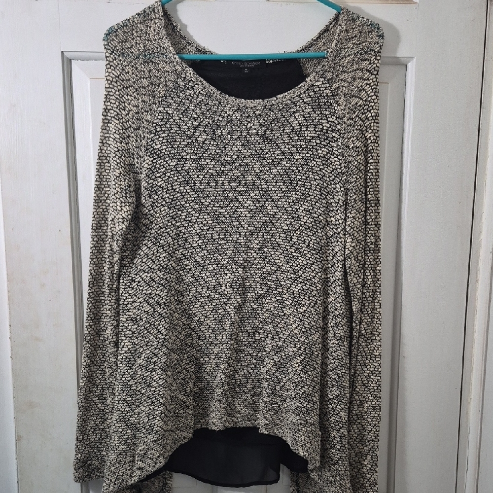 Black And Off White Blouse